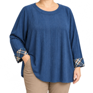 Camisola malha punhos xadrez