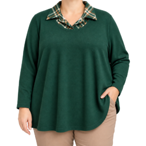 Camisola malha gola xadrez