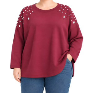 Camisola aplicações de strass