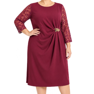 Vestido drapeado c/ alfinete