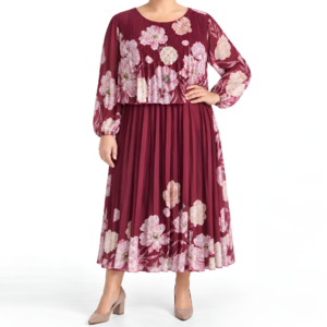 Vestido plissado floral